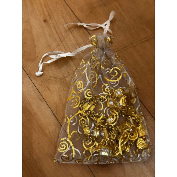 Mystery Jewelry Bag - Prom Formal Fancy Regency Gold Rhinestones - Picture 1 of 6
